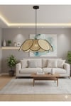 Modern Tasarım Çiçek Sarkıt Avize Rattan Boheme Salon Oturma Odası Mutfak Avizesi