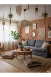Modern Tasarım Çiçek Sarkıt Avize Rattan Boheme Salon Oturma Odası Mutfak Avizesi