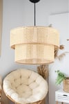 Rattan 2 Katlı Pasta Sarkıt Avize Çocuk Odası Yatak Odası Salon Mutfak Hol