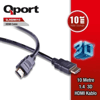 QPORT 10metre Q-HDMI10 HDMI Kablo 3D Gold 1.4v
