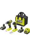 Ryobi RCK182A-2C20S 18V Combo Kit Matkap ve Vidalama In2 T5133005288