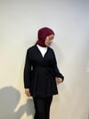 Bağlama Detaylı Krep Pantolonlu Takım Siyah