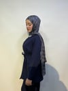 Bağlama Detaylı Krep Pantolonlu Takım Lacivert