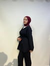 Bağlama Detaylı Krep Pantolonlu Takım Siyah