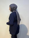 Bağlama Detaylı Krep Pantolonlu Takım Lacivert