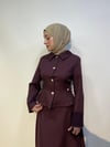 Belden Oturmalı Ceketli Takım Bordo