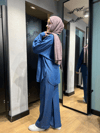 Düğme Detaylı Kot Takım