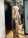Fermuar Detaylı İpek Kupra Takım Kahverengi