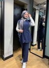 Fermuarlı Yelekli Modal Takım Lacivert