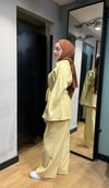 Geniş Yaka Fermuarlı Takım Sarı