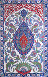 Armada Çini 100x160 Cm ED 650 Göbekli Madalyon Desenli El dekoru Çini Pano