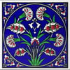 Armada Çini 10x10 Cm ED 111 İznik karanfil desenli Kütahya Çini karo