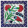 Armada Çini 10x10 Cm ED 112 İkiaranfil lale desenli Kütahya Çini karo