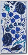 Armada Çini 10x20 Cm ED 223 İki Karanfil Mavi Beyaz Eldekoru Karo