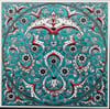 Armada Çini 20x20 Cm ED 324 İznik Rumili Desen Eldekoru Çini Karo
