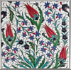 Armada Çini 20x20 Cm ED 326 Kütahya Desenli İznik Lalezar Eldekoru Çini karo