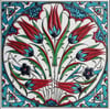 Armada Çini 20x20 Cm ED 333 Turkuaz Yıldız geçme Desenli Eldekoru Çini karo
