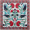 Armada Çini 20x20 Cm ED 361 Lale Karanfil Kırmızı Kobalt Desenli Eldekoru Çini karo