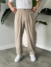 Bej Plili Baggy Pantolon
