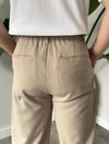 Bej Plili Baggy Pantolon
