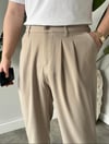 Bej Plili Baggy Pantolon