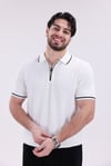 Beyaz Fermuarlı Triko