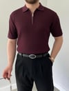 Fermuarlı Bordo Triko 