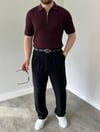 Fermuarlı Bordo Triko 