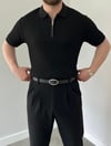 Fermuarlı Siyah Triko 