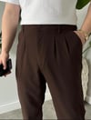 Kahverengi Plili Baggy Pantolon