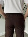 Kahverengi Plili Baggy Pantolon