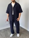 Keten Lacivert Oversize Takım
