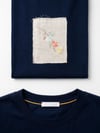 Keten Nakış Detaylı T-shirt Lacivert