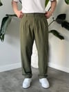 Keten Plili Baggy Pantolon