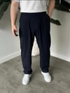 Lacivert Plili Baggy Pantolon
