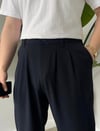 Lacivert Plili Baggy Pantolon