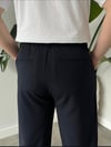 Lacivert Plili Baggy Pantolon