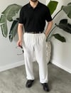 Siyah Çizgi Örme Polo Yaka Triko
