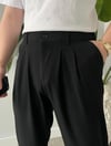 Siyah Plili Baggy Pantolon