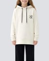 LOCA Baskılı Kapüşonlu Beyaz Uzun Sweatshirt