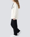LOCA Baskılı Kapüşonlu Beyaz Uzun Sweatshirt