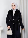 Angora Düz Cepli Klasik Fox Kaban Siyah