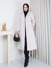 Angora Klasik Kemerli Şık Fox Kaban Krem
