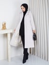 Angora Klasik Kemerli Şık Fox Kaban Krem