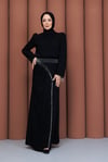 Bel Kol Zincir Detaylı Kibar Elbise Siyah