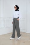 Beli Lastikli Cepli Tensel Pantolon Haki