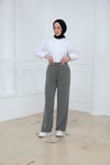 Beli Lastikli Cepli Tensel Pantolon Haki