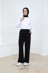 Beli Lastikli Cepli Tensel Pantolon Siyah
