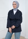 Kısa Düğmeli  Kemerli  Trençkot Laciver