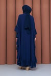 Taşlı Şifon Detaylı İçlikli Abaya  Lacivert